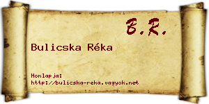 Bulicska Réka névjegykártya