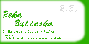 reka bulicska business card